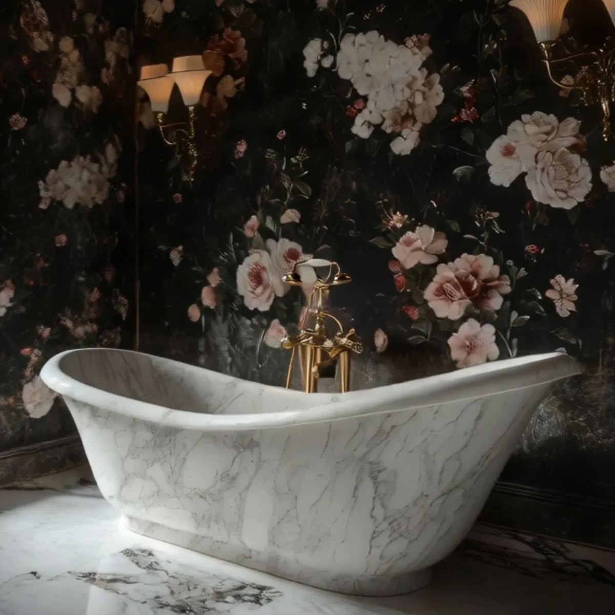Vintage Charm Marble Bathtub