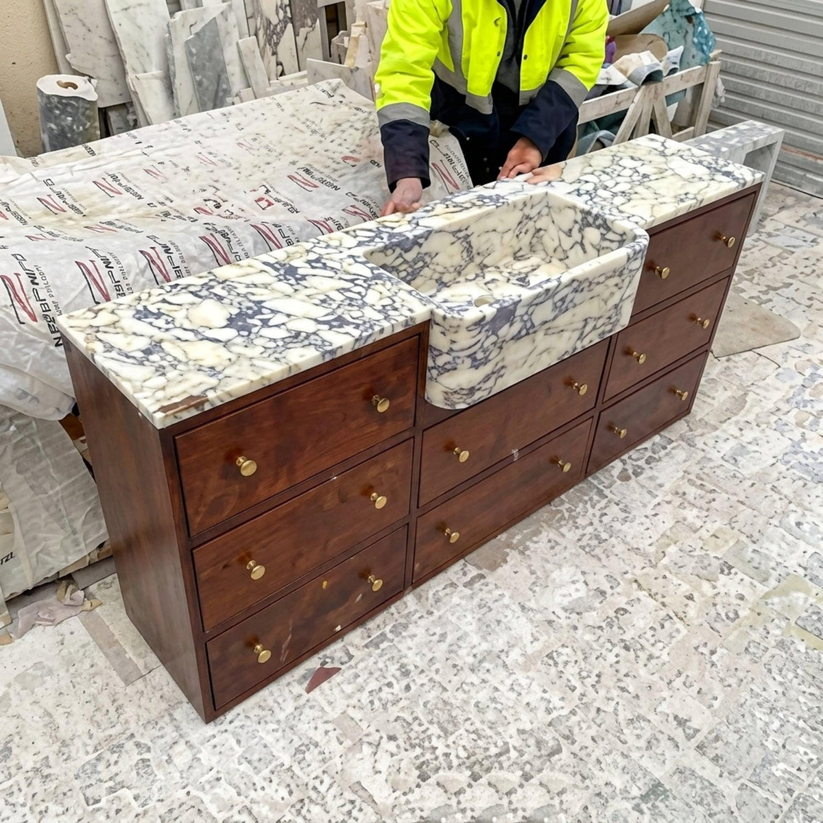 Calacatta Viola Sink | Marble Vessel Sink | Bathroom Vessel Sink | Stone Bathroom Sink — view 15
