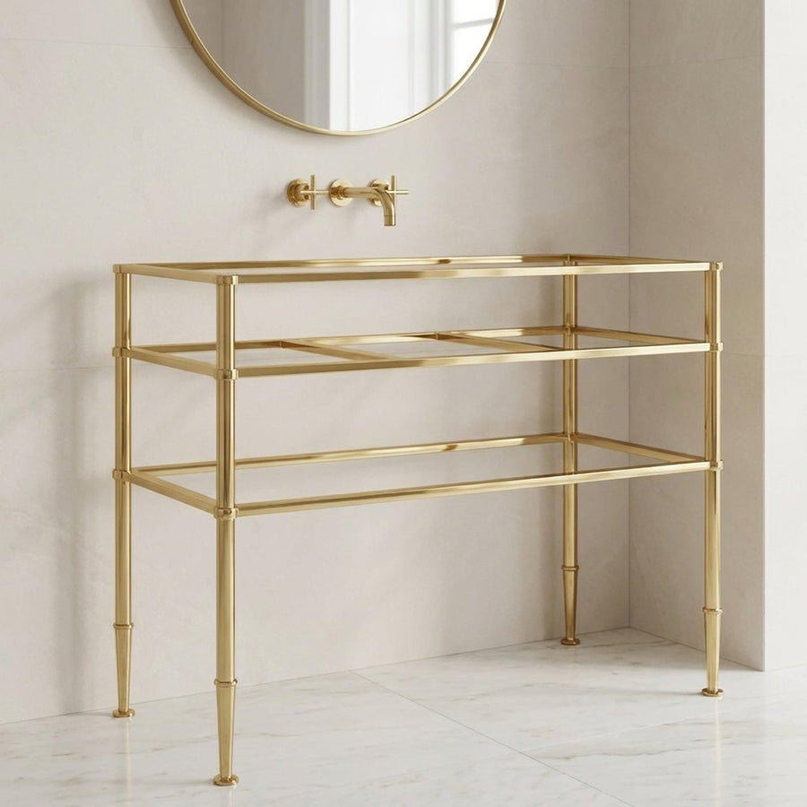 Design Your Own Metal Stand – Custom Vanity Legs for Marble Sinks in Brass, Black or Chrome PVD