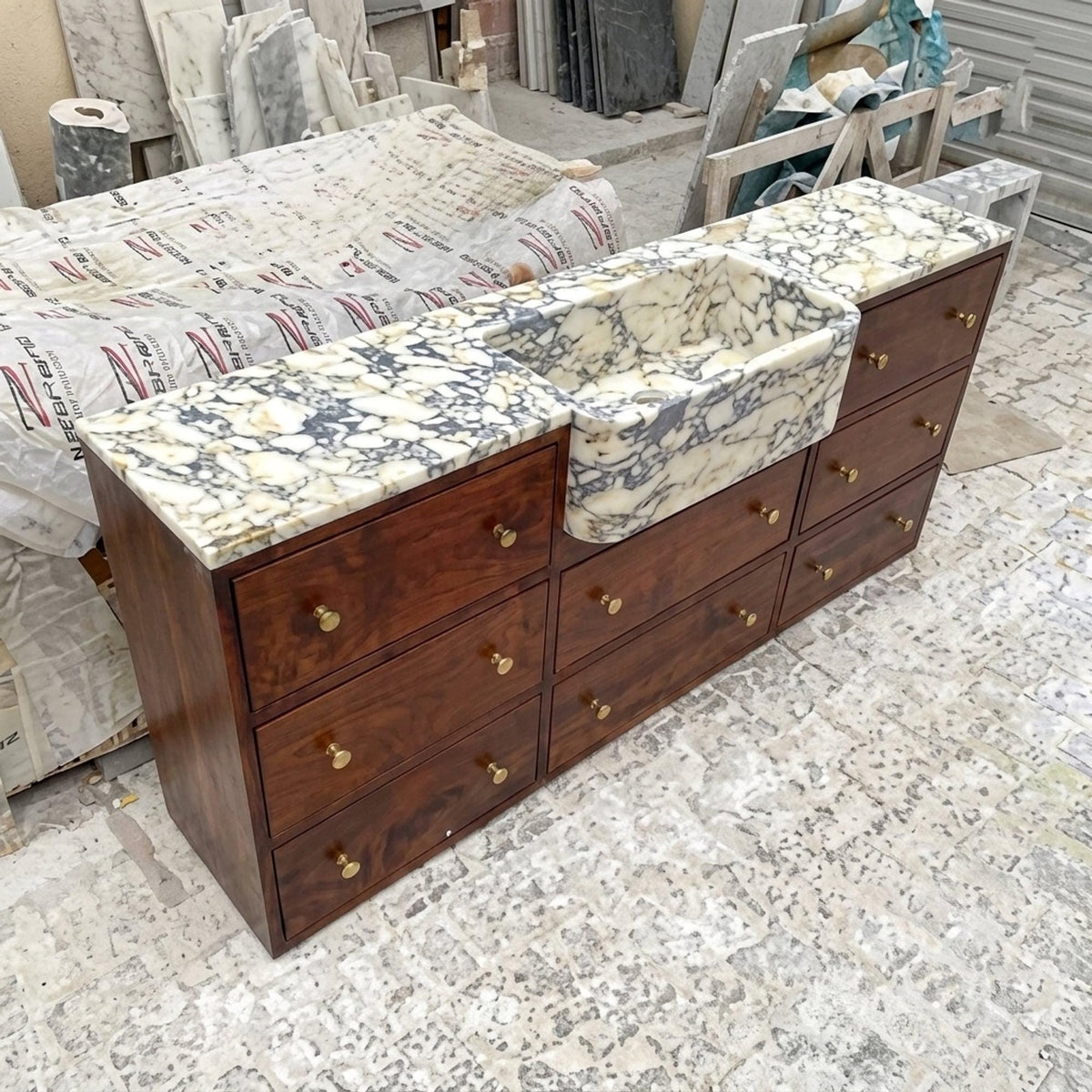 Calacatta Viola Sink | Marble Vessel Sink | Bathroom Vessel Sink | Stone Bathroom Sink — view 3