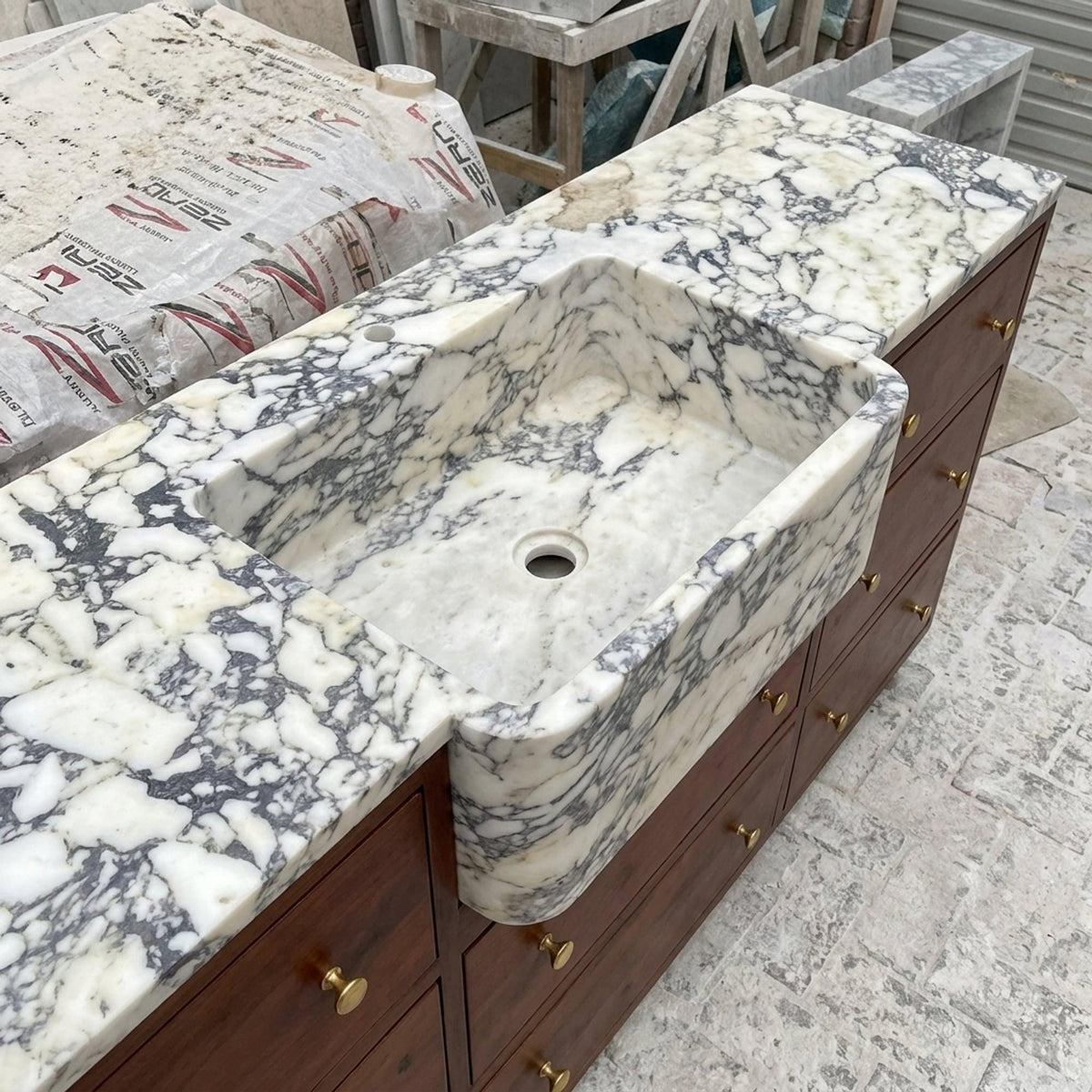 Calacatta Viola Sink | Marble Vessel Sink | Bathroom Vessel Sink | Stone Bathroom Sink — view 17