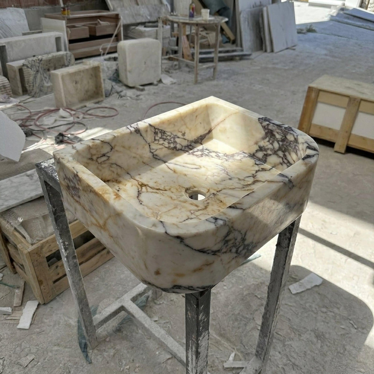 Calacatta Viola Marble Vanity Sink, Small Batch Made to Order — view 13