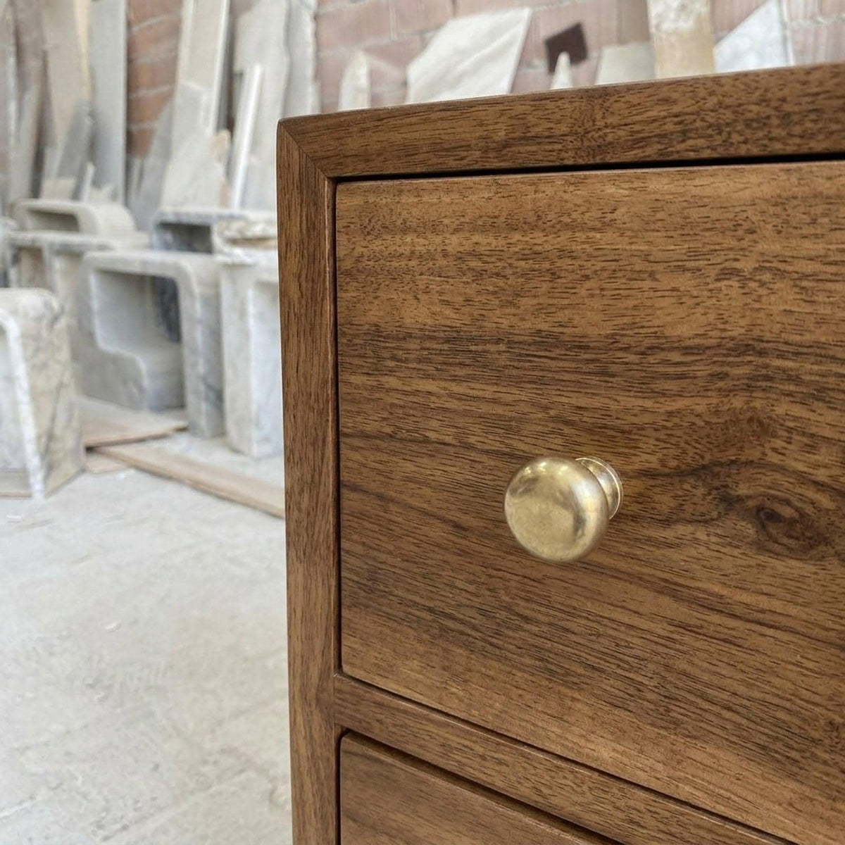 Viola Marble Sink | Hand Carved Calacatta Viola Marble Vanity Basin with Wood Vanity, Made in Small Batches — view 6