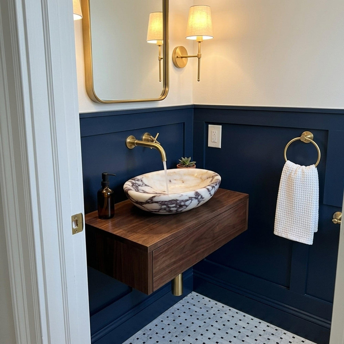 Handmade Calacatta Viola Bathroom Basin, Crafted in Limited Batches — view 13