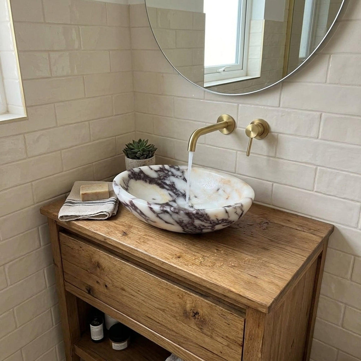 Handmade Calacatta Viola Bathroom Basin, Crafted in Limited Batches — view 14