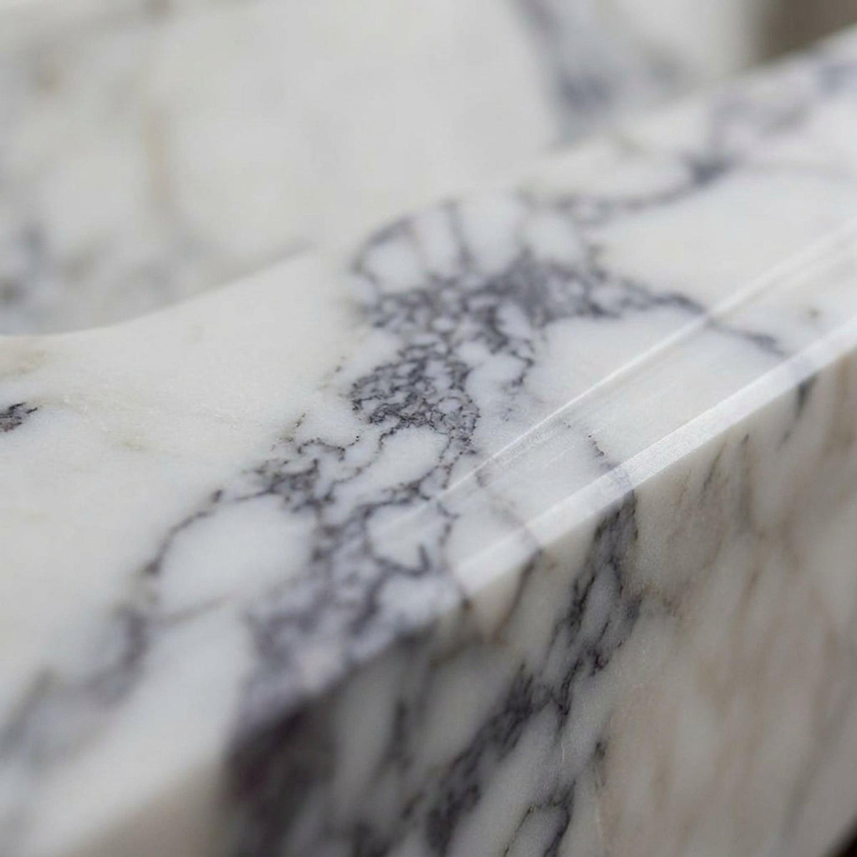 Calacatta Viola Hand Carved Marble Vanity Basin with Wood Vanity for Custom Bathroom, Honed Finish — view 15