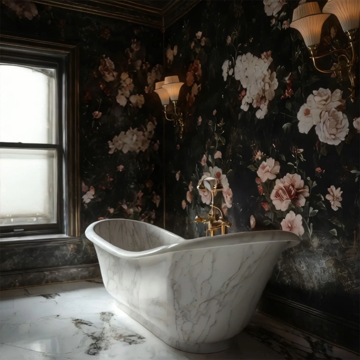 Vintage Charm Marble Bathtub