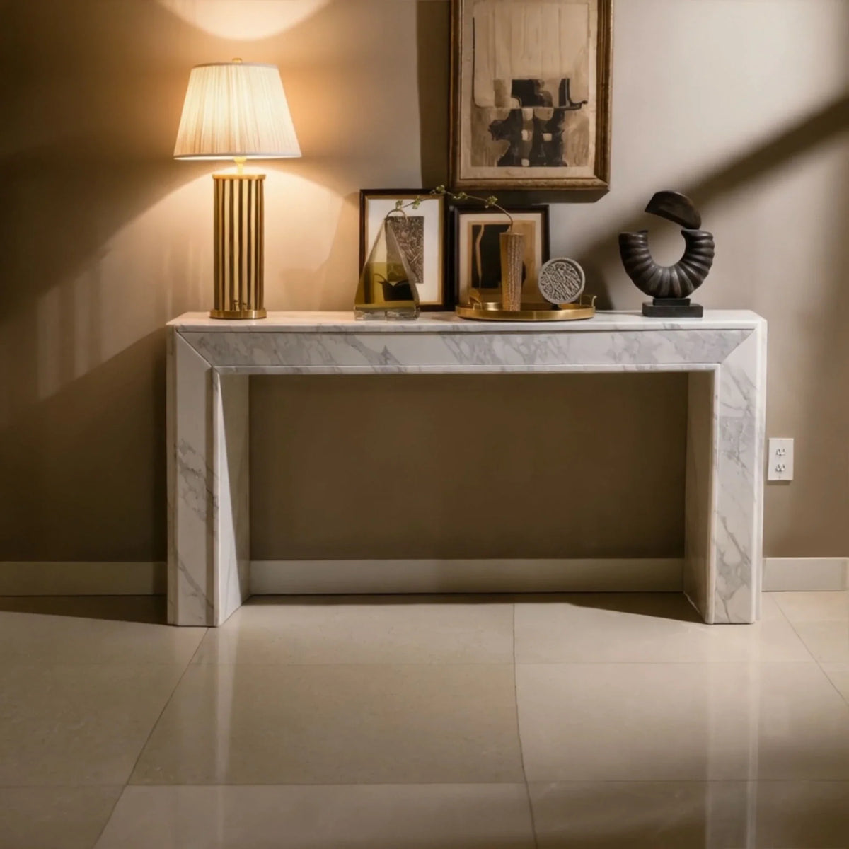 Polished Marble Console Table