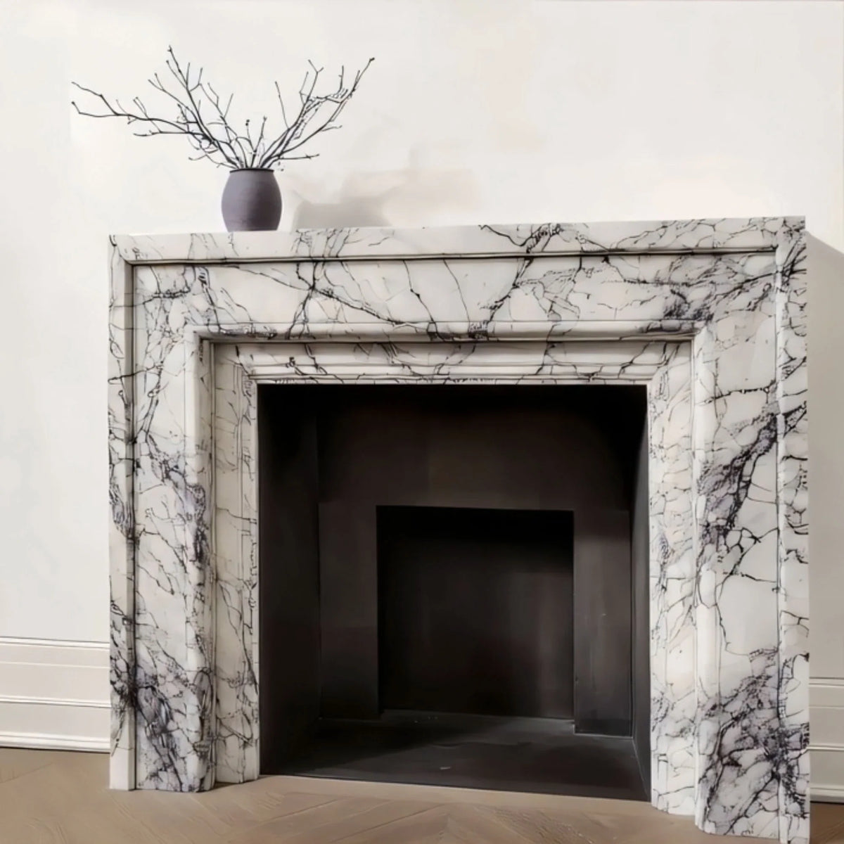 Marble Linear Modern Fireplace Mantel
