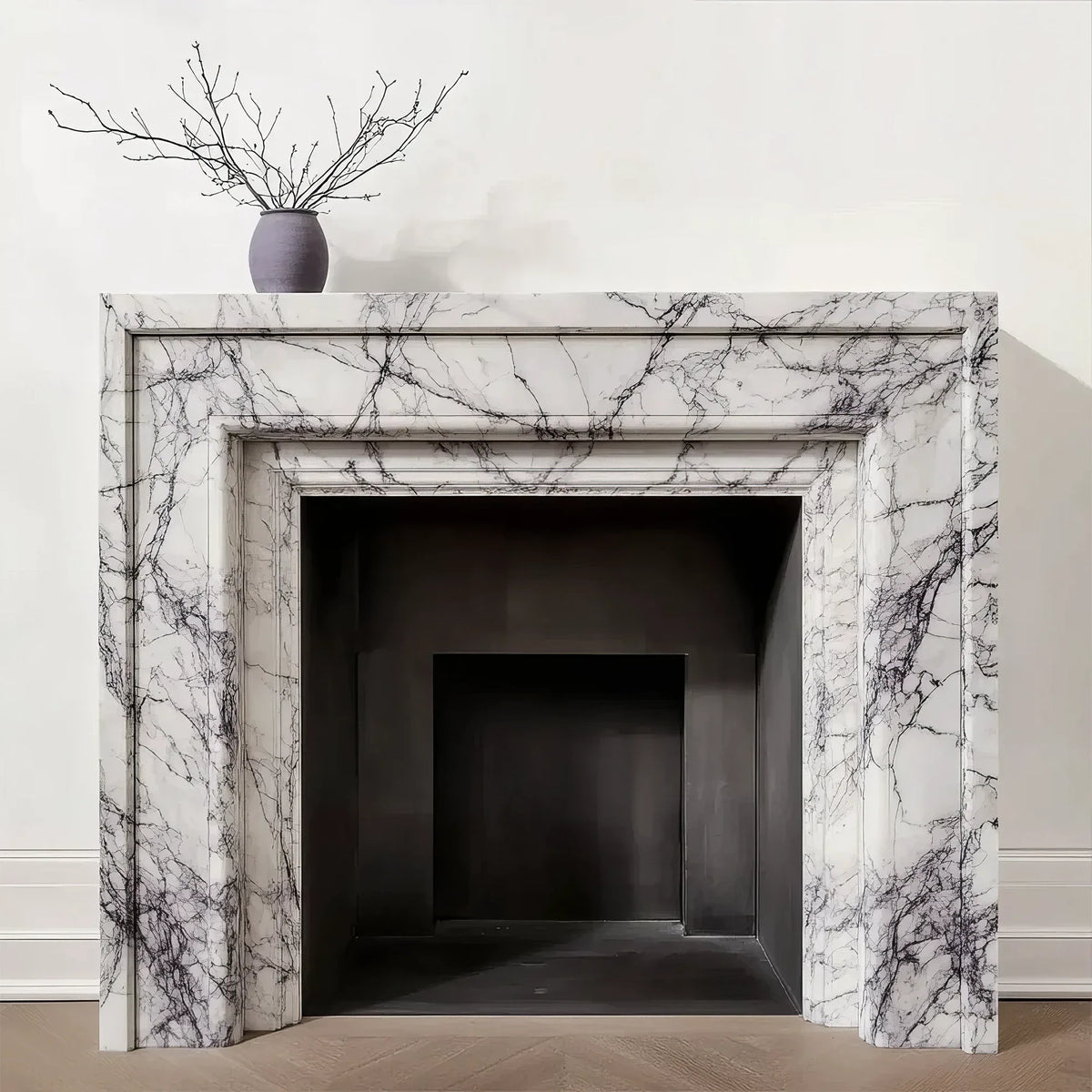 Marble Linear Modern Fireplace Mantel