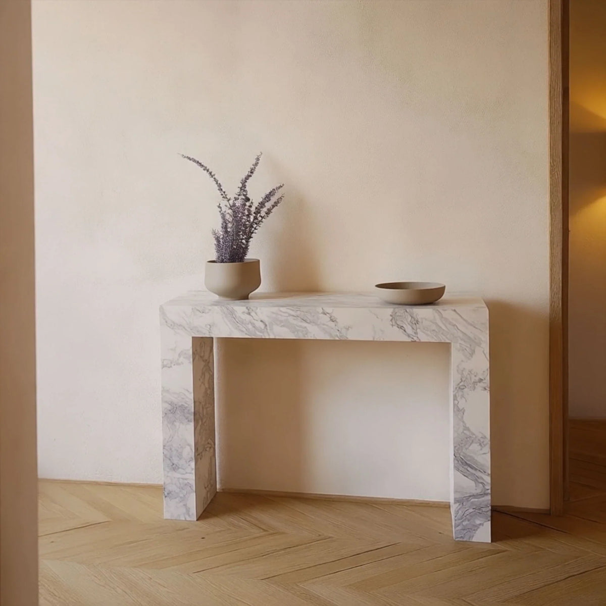 Marble Rectangle Console Table