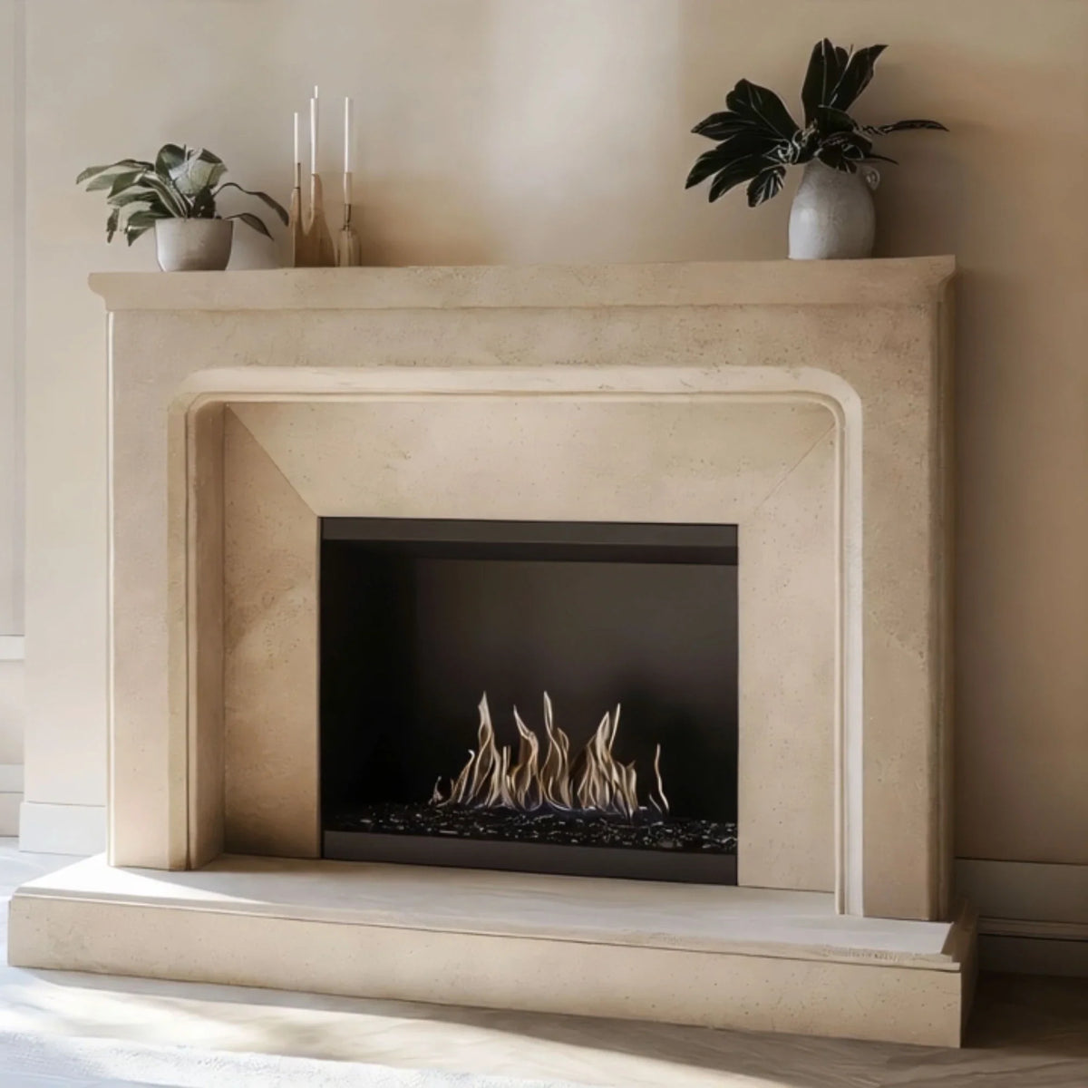 Marble Sleek Modern Fireplace Mantel