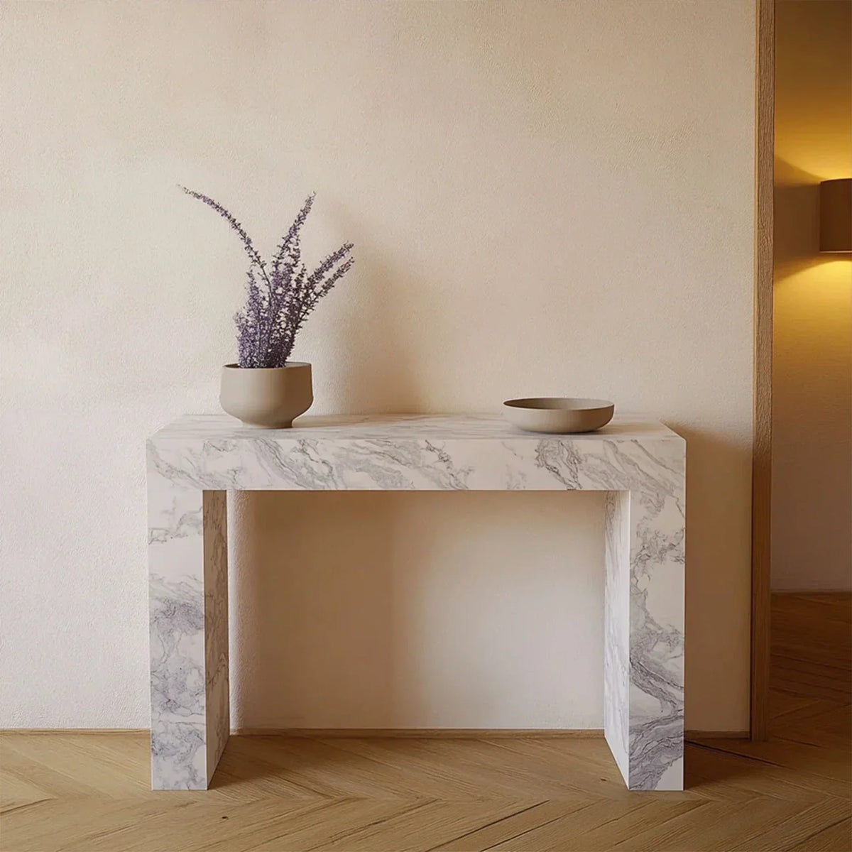 Marble Rectangle Console Table