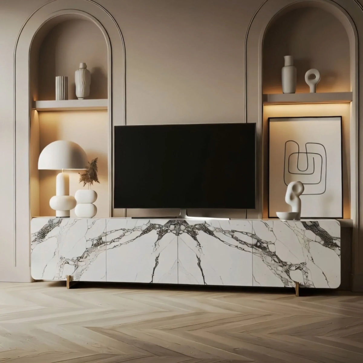 Modern Marble TV Console