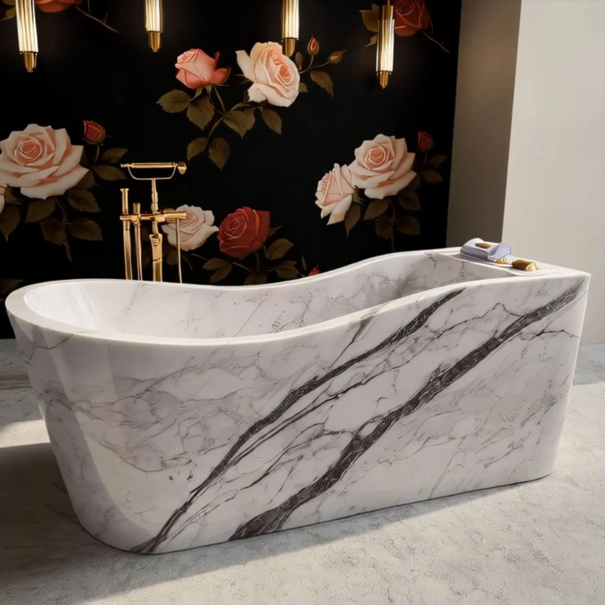 Marble Vein Elegance Bathtub