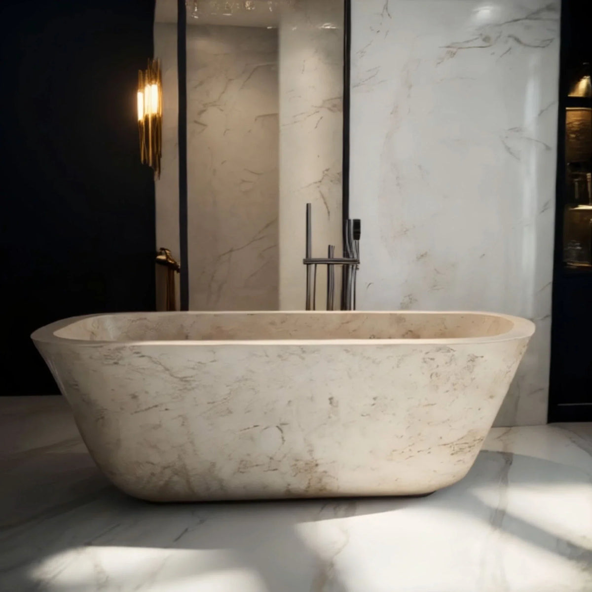 Textured Stone Serenity Marble Bathtub