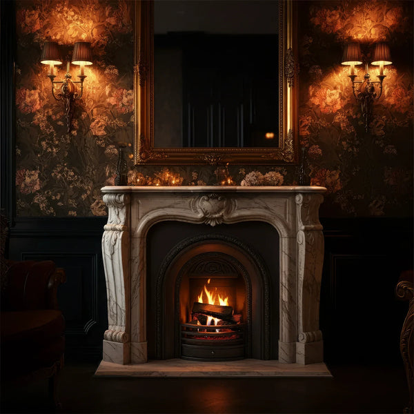 Ornate Marble Fireplace Mantel
