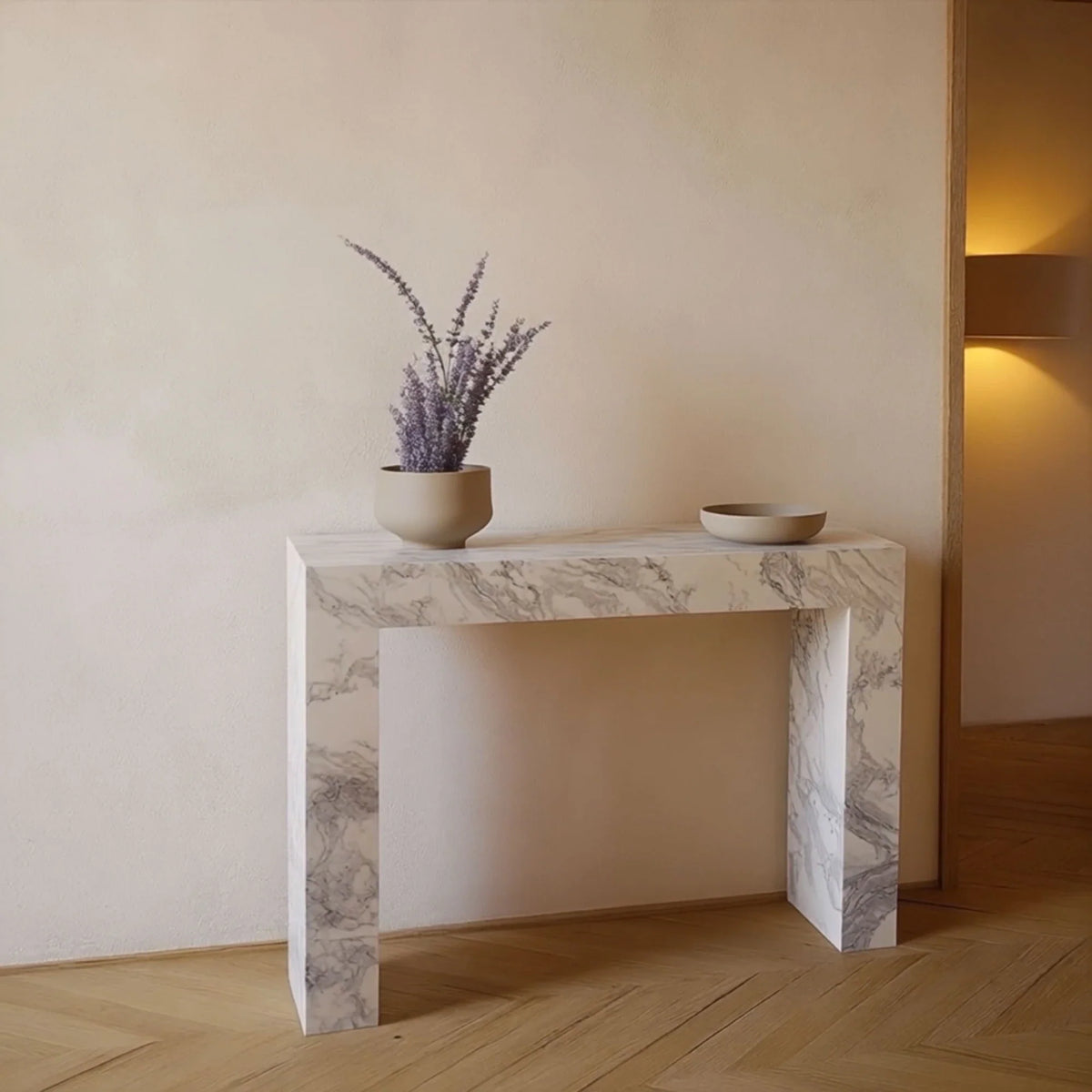 Marble Rectangle Console Table