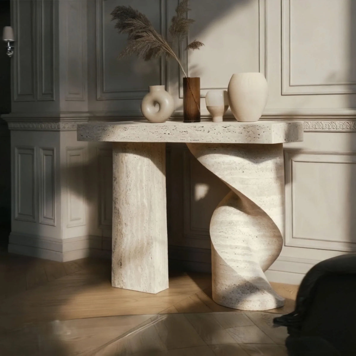 Twist Stone Console Table
