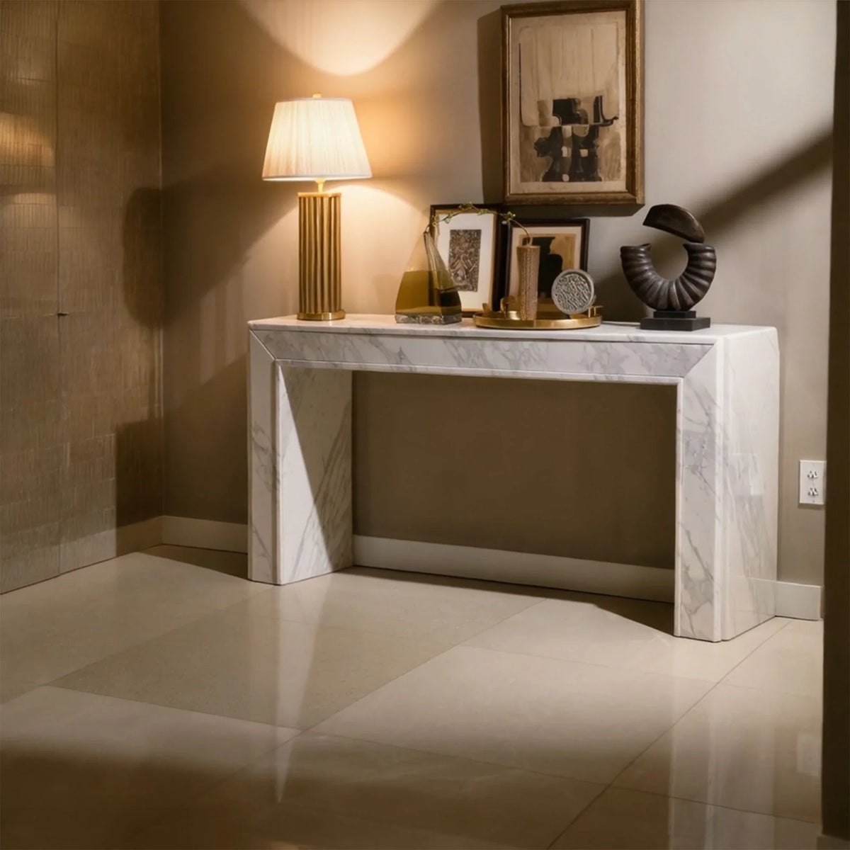 Polished Marble Console Table