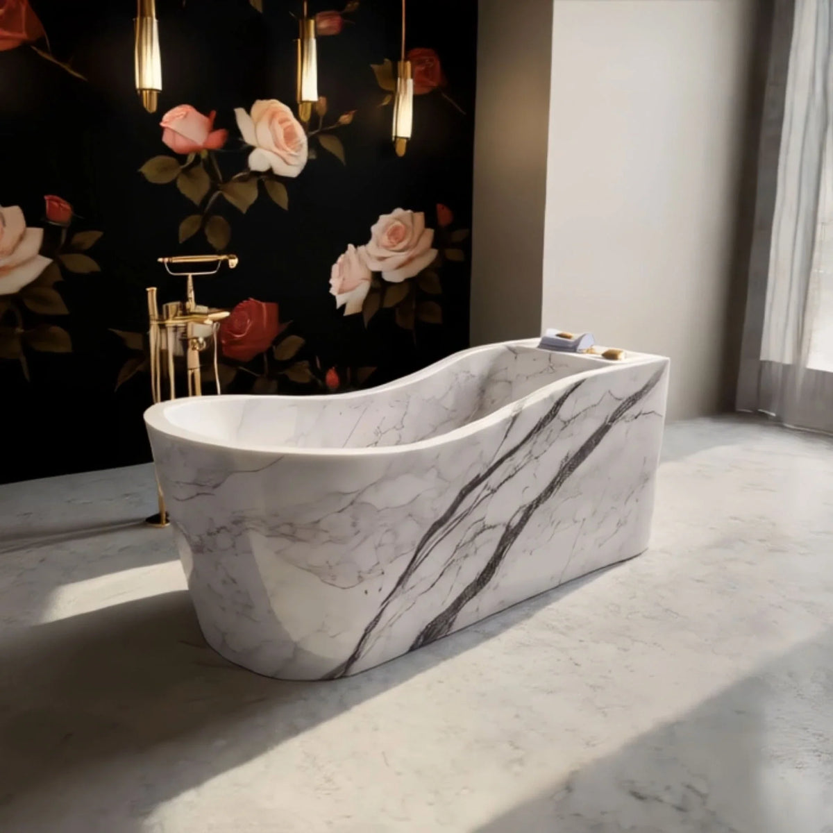 Marble Vein Elegance Bathtub